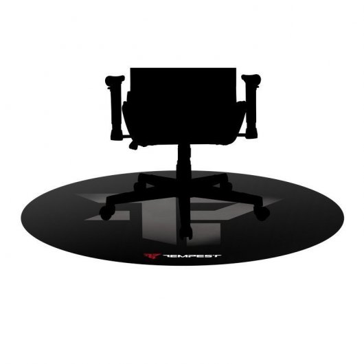 Tempest Pack F36-2 Silla Gaming con Reposapiés Negra/Blanca + Alfombra Circle of War
