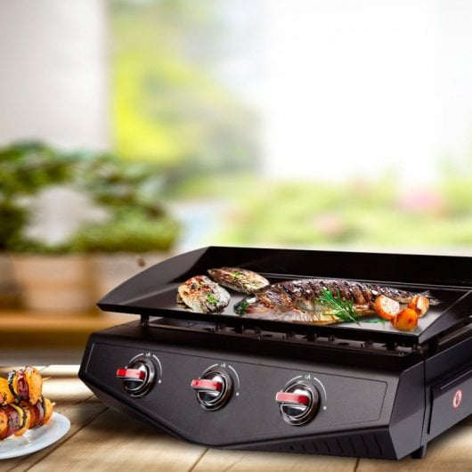 Amsta Plancha de Asar a Gas 3 Fuegos 7500W