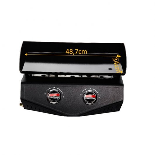 Amsta Plancha de Asar a Gas 2 Fuegos 5000W