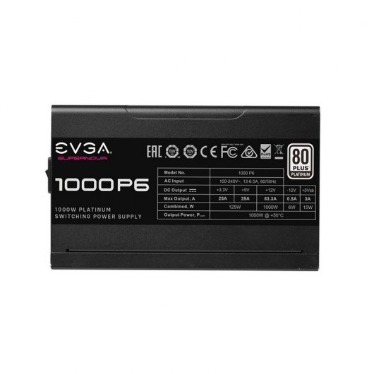 EVGA SuperNOVA 1000 P6 80 Plus Platinum 1000W completamente modulare