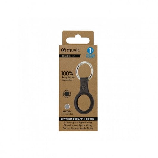 Muvit Llavero Universal Negro para Apple Airtag