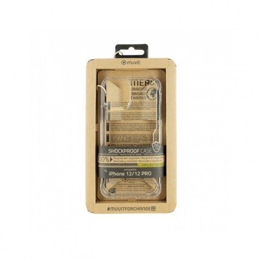 Muvit Funda Shockproof 2m Transparente para Apple iPhone 12/12 Pro