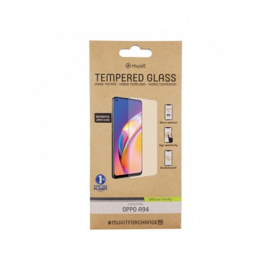 Muvit Protector Pantalla Cristal Templado Plano para Oppo A94