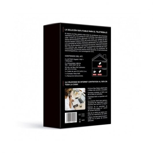Actelser Kit Single Snap Data de Fibra Óptica Plástica 20m + Módulo WiFi