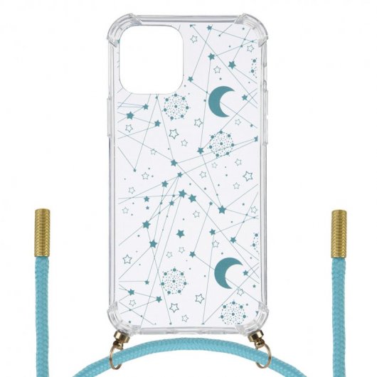 Funda Silicona Colgante Constelación Azul para iPhone 12 Pro Max
