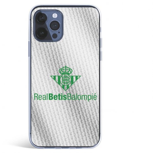 Funda Licencia Oficial Real Betis Balompié Fondo Trama Blanca para iPhone 12 Pro