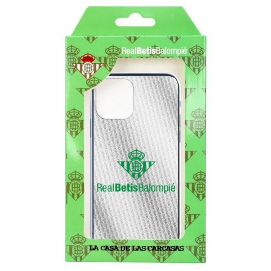 Funda Licencia Oficial Real Betis Balompié Fondo Trama Blanca para iPhone 12 Pro