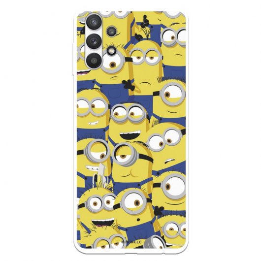Funda Oficial de Universal Los Minions Caras para Samsung Galaxy A32 5G
