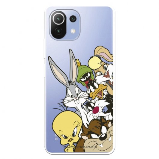 Funda Oficial de Warner Bros Personajes Siluetas Transparente Looney Tunes para Xiaomi Mi 11 Lite