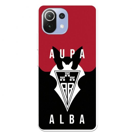 Funda del Albacete Escudo Aupa Alba Blanco Licencia Oficial Albacete Balompié para Xiaomi Mi 11 Lite