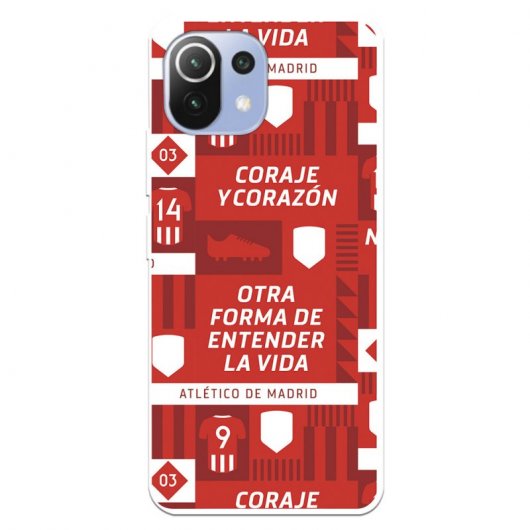 Funda del Atleti Coraje y corazón Licencia Oficial Atlético de Madrid para Xiaomi Mi 11 Lite