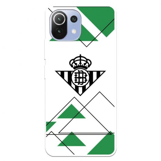 Funda del Betis Escudo Negro Fondo Verdiblanco Licencia Oficial Real Betis Balompié para Xiaomi Mi 11 Lite
