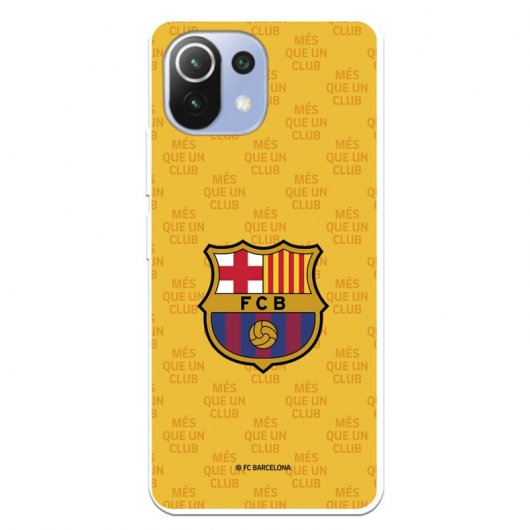 Funda del Barcelona Escudo Mes que un Club Fondo Amarillo Licencia Oficial FC Barcelona para Xiaomi Mi 11 Lite