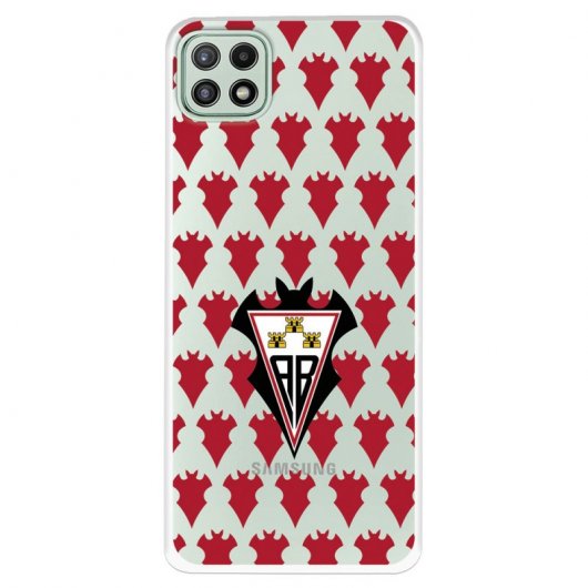 Funda del Albacete Escudo Patrón Rojo Transparente Licencia Oficial Albacete Balompié para Samsung Galaxy A22 5G