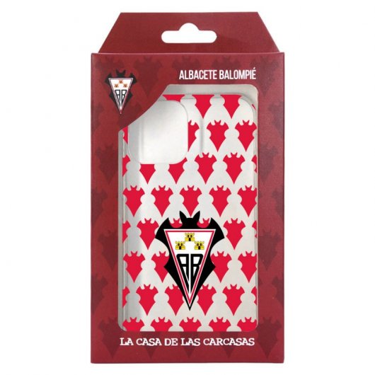 Funda del Albacete Escudo Patrón Rojo Transparente Licencia Oficial Albacete Balompié para Samsung Galaxy A22 5G