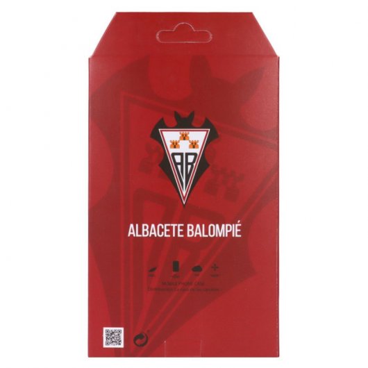 Funda del Albacete Escudo Patrón Rojo Transparente Licencia Oficial Albacete Balompié para Samsung Galaxy A22 5G