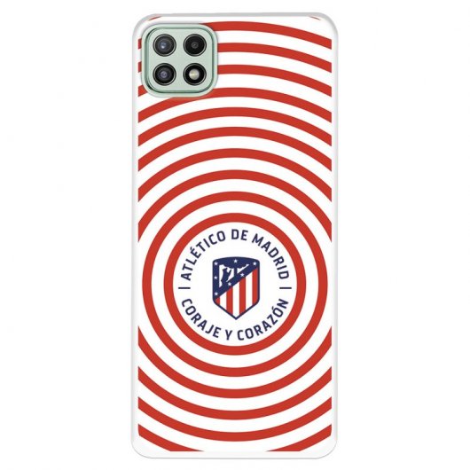 Funda del Atleti Escudo Fondo Rojiblanco Circular Licencia Oficial Atlético de Madrid para Samsung Galaxy A22 5G