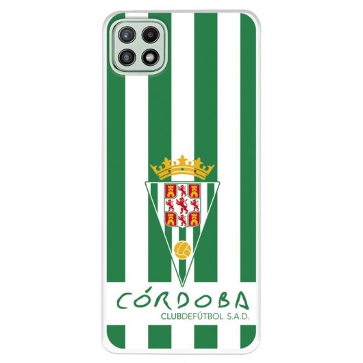 Funda del Córdoba Escudo Fondo Rayas Licencia Oficial Córdoba CF para Samsung Galaxy A22 5G