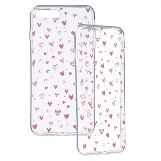 Funda Dibujo Corazones para iPhone 7 Plus