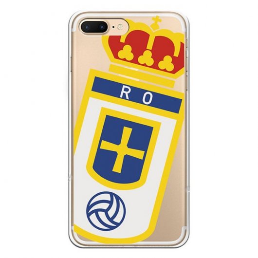 Funda Oficial Real Oviedo Escudo sobre Transparente iPhone 7 Plus