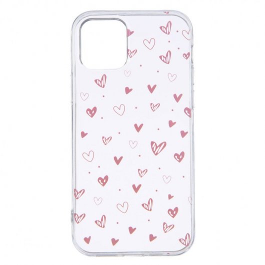 Funda Dibujo Corazones para iPhone 12 Mini