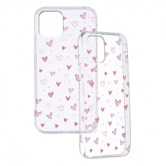 Funda Dibujo Corazones para iPhone 12 Mini