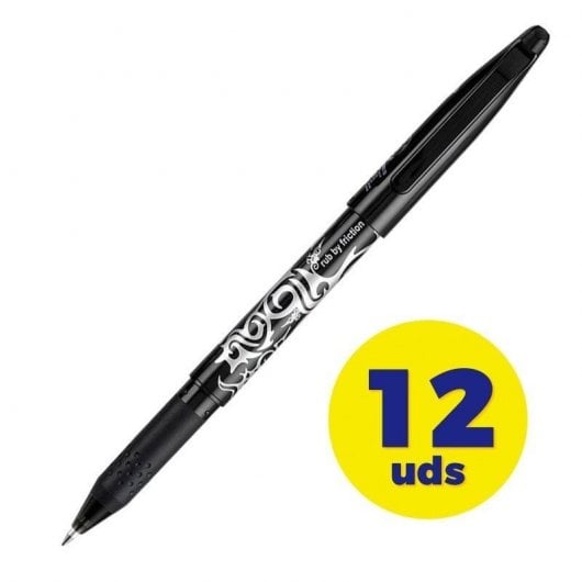 Pilot Frixion Ball Caja 12 Bolígrafos de Tinta Borrable Negros