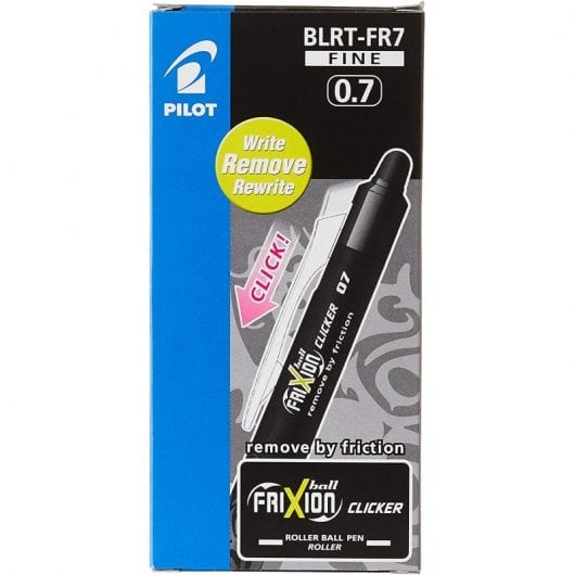 Pilot Frixion Clicker Caja 12 Bolígrafos Retráctiles de Tinta Borrable Negros