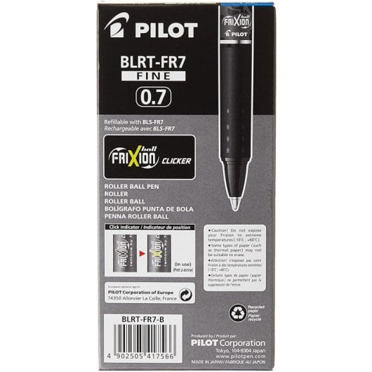 Pilot Frixion Clicker Caja 12 Bolígrafos Retráctiles de Tinta Borrable Negros