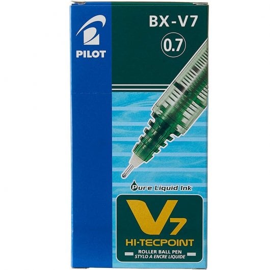 Pilot V7 Caja 12 Rotuladores Tinta Líquida Verde