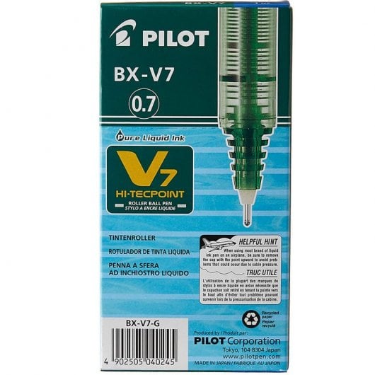 Pilot V7 Caja 12 Rotuladores Tinta Líquida Verde