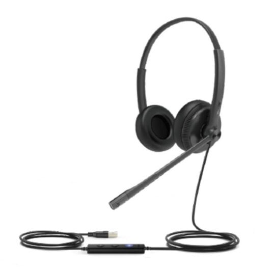 Auriculaires Yealink UH34 Lite filaires USB pour bureau et call center avec réduction de bruit noirs