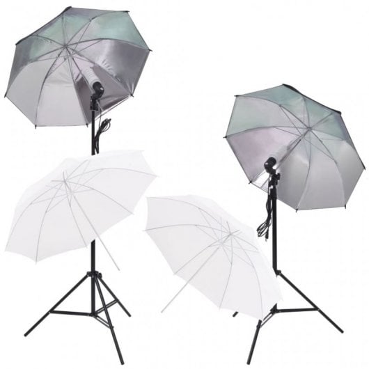 vidaXL Kit de Estudio Fotográfico 2 Softbox + 5 Fondos + 4 Paraguas + Reflector