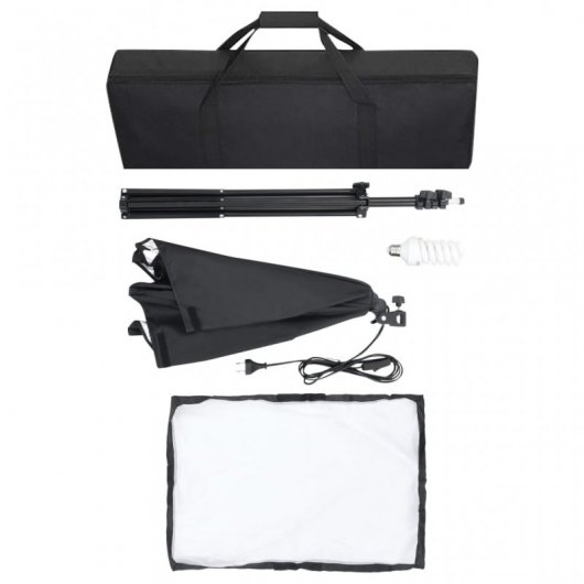 vidaXL Lámparas de Estudio Profesional 40x60cm Acero Negro Pack 2 Unidades