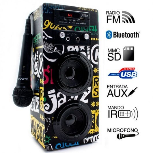 Biwond JoyBox J20 Altavoz Karaoke Bluetooth 10W Bandas + Micrófono