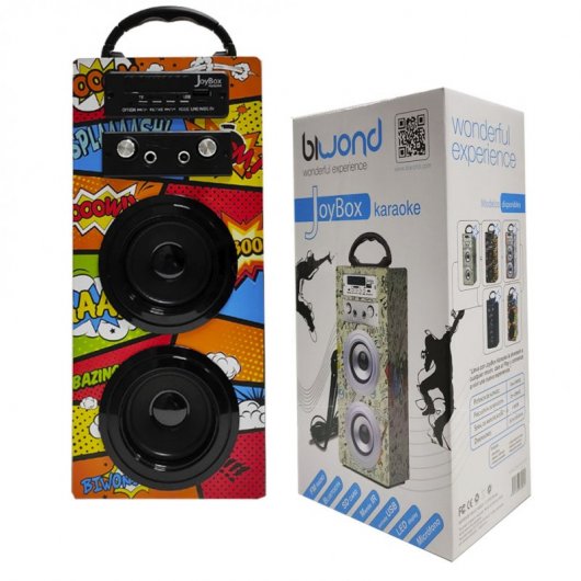 Biwond JoyBox Altavoz Karaoke Bluetooth 10W Comic + Micrófono