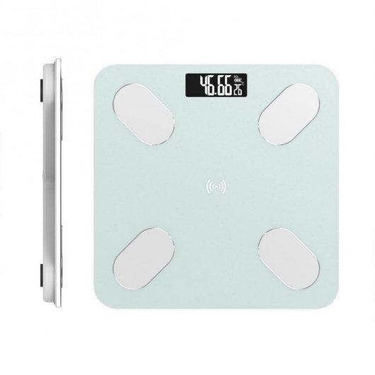 E-Nuc Smart Fitness Báscula Digital Bluetooth Celeste