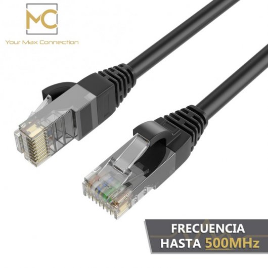Max Connection Pack 20 Cables de Red UTP RJ45 Cat.6 24AWG 0.5m + 15 Bridas