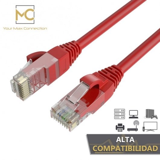 Max Connection Pack 20 Cables de Red UTP RJ45 Cat.6 24AWG 1.5m + 15 Bridas
