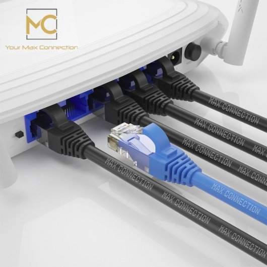 Max Connection Pack 2 Cables de Red UTP RJ45 Cat.6 24AWG 5m + 15 Bridas Colores Surtidos