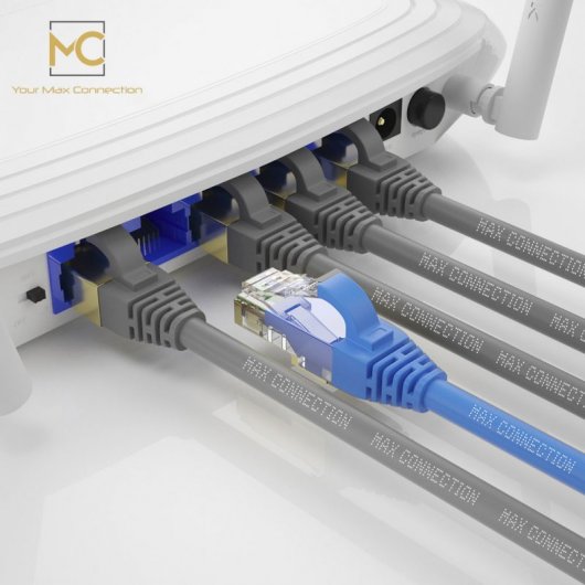 Max Connection Pack 2 Cables de Red F/STP RJ45 Cat.7 24AWG 3m + 15 Bridas Colores Surtidos