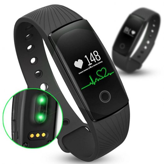 E-Nuc ID107 Pulsera de Actividad Negra