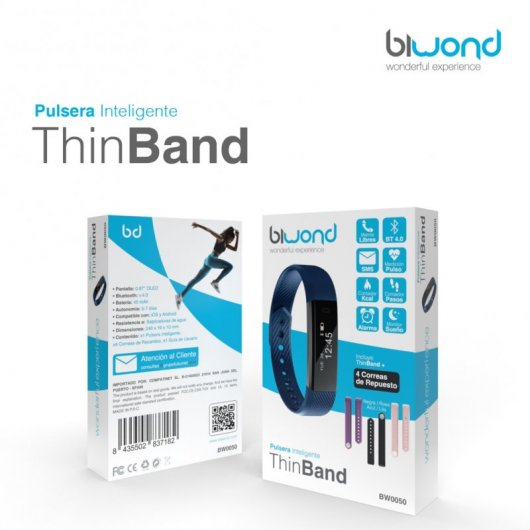 Biwond ThinBand Pulsera de Actividad Inteligente + 4 Correas