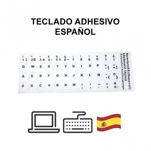 E-Nuc Etiquetas Adhesivas para Teclado Español Blanco