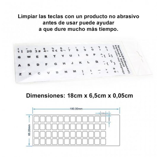 E-Nuc Etiquetas Adhesivas para Teclado Español Blanco
