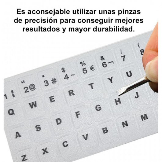 E-Nuc Etiquetas Adhesivas para Teclado Español Blanco