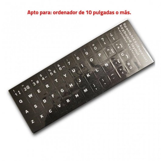 E-Nuc Etiquetas Adhesivas para Teclado Español Negro