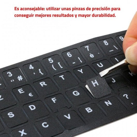 E-Nuc Etiquetas Adhesivas para Teclado Español Negro