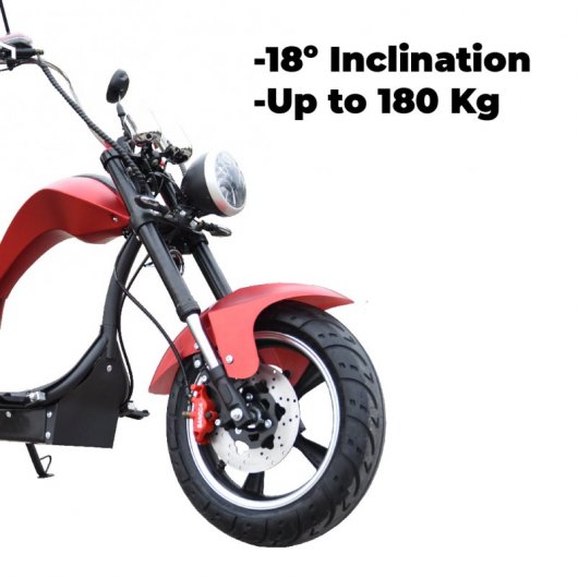 CityCoco Cobra Moto Chopper Eléctrica Matriculable 2000W Roja