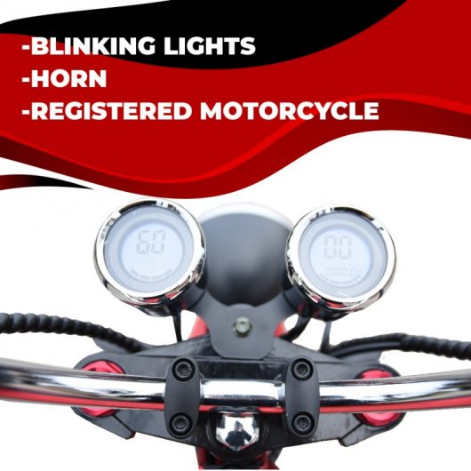 CityCoco Cobra Moto Chopper Eléctrica Matriculable 2000W Roja